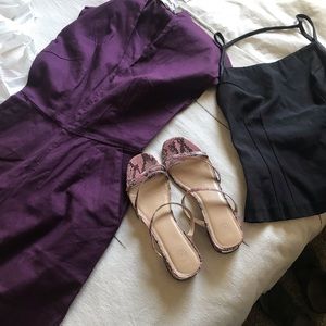 SOLD 📍Pink snake skin flats/slides 9m Urban Outfitters